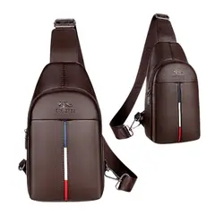 MULTIPLACE COLOMBIA - Bolso Manos Libres Tipo Pechera en Cuero Sintético para Hombre