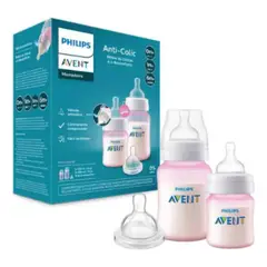 PHILIPS - Set Teteros Biberones Rosa Anticólicos Avent