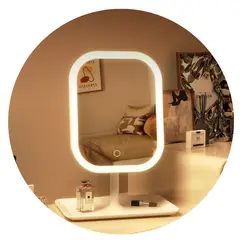 SPORT GLOBAL - Espejo con luz led recargable para maquillaje 3 en 1