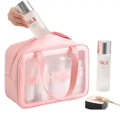 CRYSTAL - Set de Neceser Transparente x3 Bolsas de Aseo de Viaje Impermeables