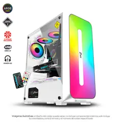 JYR TECHNOLOGY - Gabinete JYR JX118 Gamer Blanco Zero PRO 3 Coolers ARGB