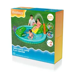 BESTWAY - Piscina Inflable Cocodrilo Pelotas 53166 210 Litros