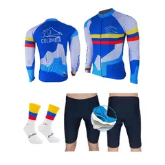 GENERICO - Uniforme Ciclismo Jersey Pantaloneta Medias Badana GEL9D Colombia Tric