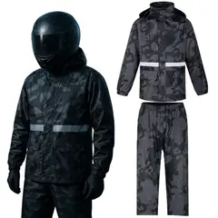 MULTIPLACE COLOMBIA - Traje Impermeable para Moto Hombre Camuflado con Apliques Reflectivos