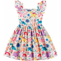 100 - Vestido De Dinosaurios Color Blanco
