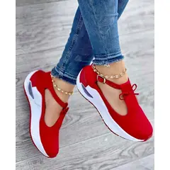 NACIONAL - Tenis Rojo Bellos Dama Zapatillas Zapatos Mujer Lindos Moda Casual