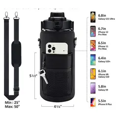 MULTIPLACE COLOMBIA - Botella Motivacional unisex Con funda y correa para Celular-
