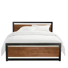 22 GRADOS DECORACION - Cama May Roble y Metal para colchón King Size