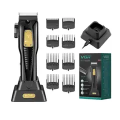 VGR - Maquina De Motilar V-651 Recargable con Base de carga y pantalla