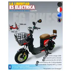 ECO BIKE - Bicicleta Eléctrica 350W Autonomía 40Km Bluetooth NFC Negra