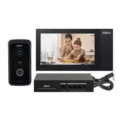 DAHUA - KIT DE VIDEO PORTERO IP POE FRENTE DE CALLE 2MP + MONITOR + SWITCH 6 PUERTOS 4