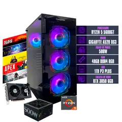 COMPUMAX - PC TORRE GAMER RYZEN 5 5600GT 48 GB DDR4 RGB/1 TB RTX 3050 6 GB FUENTE 500W