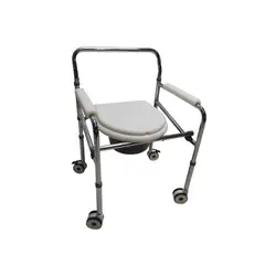 IMPORT CORPORAL MEDICAL - SILLA SANITARIO CON RUEDAS CROMADA EN ACERO LOWE