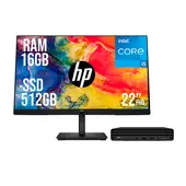 HP - PC PRO MINI G9 INTEL CORE I5 1335U SSD 512GB RAM 16GB 21,5 FHD 322PE