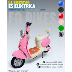 BIKE HAND - Bicicleta Eléctrica 350W Classic 5E 2 Velocidades 40 km Rosa