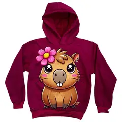 BRYKE - Buzo Hoddie Capota Niña Capibara fucsia Flor