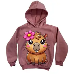 BRYKE - Buzo Hoddie Capota Niña Capibara palo de rosa Flor
