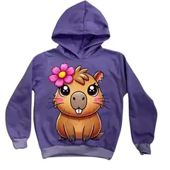 BRYKE - Buzo Hoddie Capota Niña Capibara Lila Flor