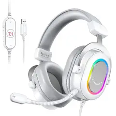 FIFINE - H6 Auriculares Gamer Rgb Usb Color Blanco