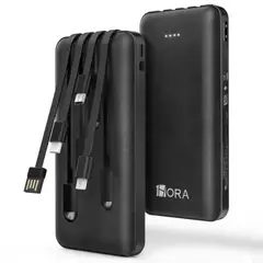 1HORA - Power Bank Batería Portátil 10000mah 4 Cables GAR148