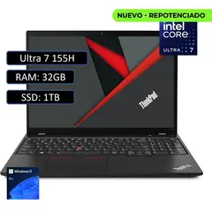 Lenovo - PORTATIL THINKPAD P16 INTEL ULTRA 7 155H RAM 32GB SSD 1TB WIN11 PRO