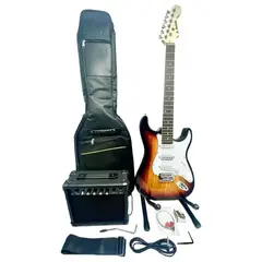 GENERICO - Kit Guitarra Eléctrica Amplificador 15w + Accesorios