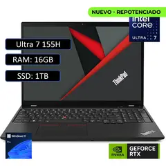 Lenovo - PORTATIL THINKPAD P16 ULTRA 7 155H RAM 16GB SSD 1TB WIN11 PRO RTX 500