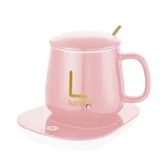 ZOCOCIO - Mug Tasa De Cerámica Térmica Con Base Calefactora De Enchufe Rosa