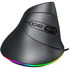 GENERICO - MOUSE VERTICAL USB RGB GAMER 7D SOFTWARE 7 BOTONES 7200DPI