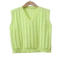 100 - Chaleco Clasico Color Verde Limon