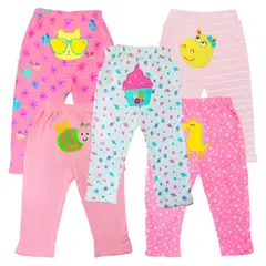 BABY KDS - Set x5 Pantalones Bebe Niña Glotoncitos - Multicolor.