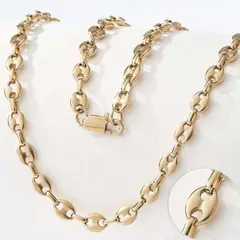 GLEAM GOLD - Cadena Unisex Tejido Ancla en Oro Laminado 18K 6 mm x 65 cm