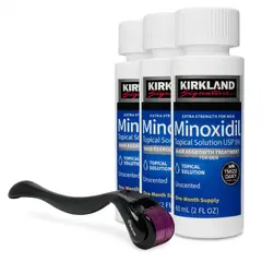 SIGNATURE - Minoxidil Kirkland X3 frascos + Dermaroller