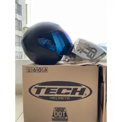 TECH - CASCO ABIERTO T10 VISERA AZUL Y TRANSPARENTE