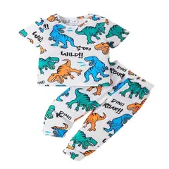 100 - Conjunto Color Blanco Con Dinosaurios