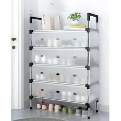 GENERICO - Estante fácil zapatero apilable con cubierta a prueba de polvo