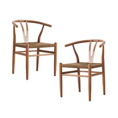 TOPLIVING - Set 2 Sillas de Comedor Makati Top Living Estilo Wishbone