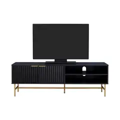 TOPLIVING - Mueble de TV Queens Top Living Moderno Negro y Dorado