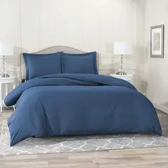 GENERICO - Set Duvet mas Plumon cama Doble Azul Petroleo