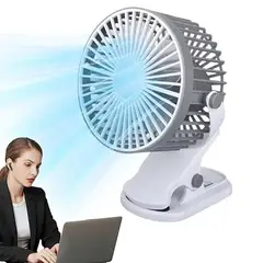 GENERICO - VENTILADOR PEQUEÑO PORTATIL RECARGABLE CON LUZ COLOR GRIS