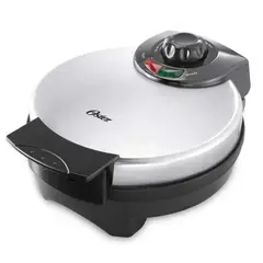 OSTER - Wafflera Belgas, 20 cm de Diámetro, Plateado