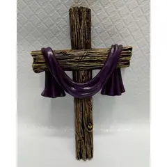 ITALIANA - Cruz O Crucifijo De Pared Velo Sagrado En Marmolina Y Oleo