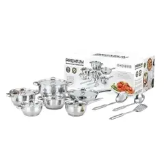 RENAHOUSE - Set Utensilios Cortar Acero Inoxidable 12 Piezas Con Base
