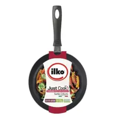 ILKO - Sartén Antiadherente Aluminio 24 Cm Con Tapa De Vidrio