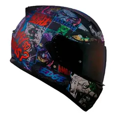 EDGE HELMETS - CASCO EDGE CERTIFICADO DOT DC COMICS JOKER NEGRO BRILLO
