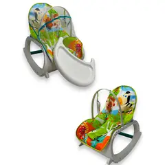 KIDSHOP - Silla Mecedora Vibradora Con bandeja + Toldillo 7188-1 Verde