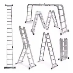 GENERICO - Escalera multipropósito 12 pasos x150kg 3.50cm aluminio