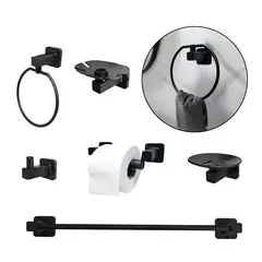 GENERICO - Set de Accesorios Tayrona Negro 6 Piezas Inoxidables