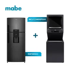 MABE - Combo Torre de Lavado a Gas 23kg +Nevera No Frost 389L