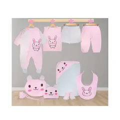 BABY KDS - Set primera muda 10 piezas glotoncitos - rosado.